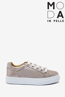 Moda in Pelle Natural Emboss Panel Chunky Sole Trainers With Lace Up Detail (U75936) | ₪ 419