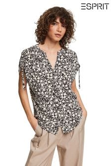 Haut Esprit sans manche imprimé floral noir (U75973) | €12