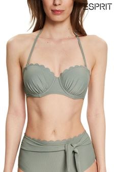 Usztywniana góra bikini typu balkonetka Esprit w jasnym kolorze khaki (U75985) | 116 zł