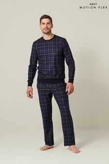 Kariert/Marineblau - Regular Fit - Motionflex Bequemer Pyjama (U76083) | 45 €