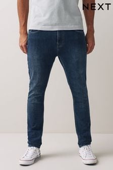 仿古藍色 - 柔軟質感窄管剪裁彈力牛仔褲 (U76214) | HK$241