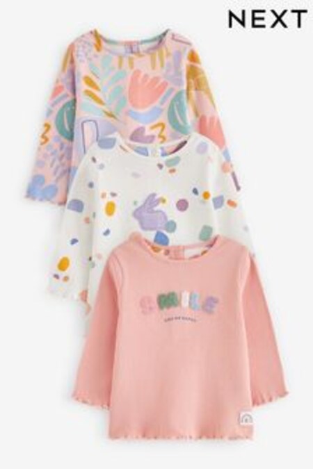 Roz/Liliac mov - Baby Long Sleeve T-shirts 3 Pack (U76217) | 132 LEI - 149 LEI