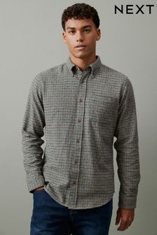 Grey Textured Check Long Sleeve Shirt (U76238) | ₪ 121