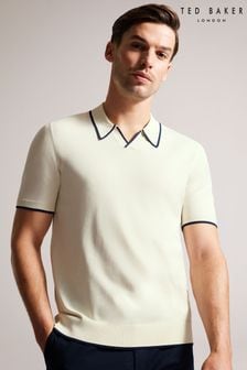 Ted Baker Natural Stortfo Short Sleeved Rayon Open Neck Polo Shirt (U76294) | kr1 560