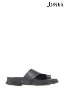 Jones Bootmaker Black Lea Leather Toe Post Sandals (U76421) | €50