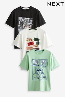 Music Mix Print T-Shirts 3 Pack (U76578) | TRY 918