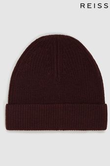 Reiss Bordeaux Raff Wool Blend Beanie Hat (U76816) | $79