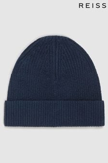Reiss Navy Raff Wool Blend Beanie Hat (U76817) | $117