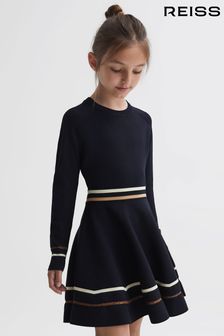 Reiss Navy Edith Junior Knitted Dress (U76829) | AED490