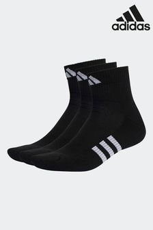 adidas Black Cushioned Mid-Cut Socks 3 Pairs (U76871) | AED72