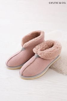Celtic & Co. Ladies Pink Sheepskin Bootee Slippers (U76882) | HK$915