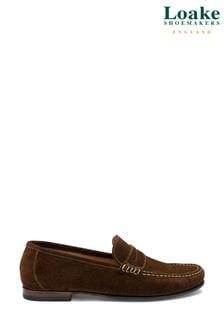 Loake Suede Slip On Brown Shoes (U76884) | kr2,142