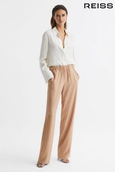 Reiss Nude Arielle Wide Leg Embellished Trousers (U77099) | €192