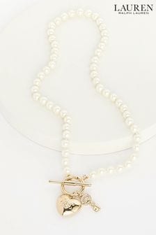 Lauren Ralph Lauren Cream Heart Pearl Toggle Necklace (U77119) | €51