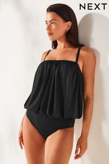 Black Blouson Shaping Swimsuit (U77133) | $66
