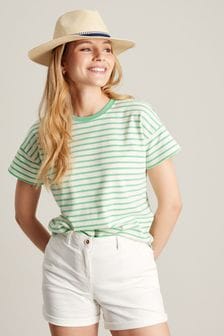 Joules Striped Macey Green Short Sleeve T-Shirt (U77163) | R489