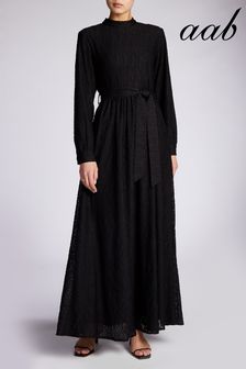 Aab Black Lattice Geo Print Maxi Dress (U77180) | kr1 610