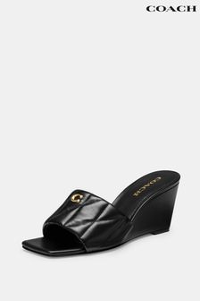 נעלי עור בצבע שחור עם ריפוד ועקב טריז של Coach דגם Emma (U77419) | ‏1,257 ‏₪