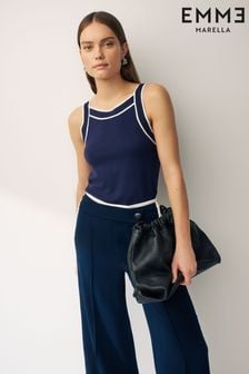 Emme Marella Blue Berg Stretch Knit Tank Top (U77439) | ‏427 ‏₪