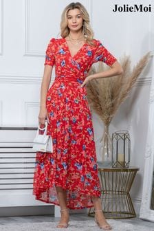Jolie Moi Gavina Ruched Sleeve Mesh Maxi Dress (U77498) | 46 €