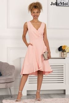 Jolie Moi Pink Gayelle Frill Hem Dress (U77500) | €40