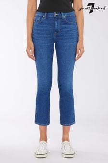 7 For All Mankind Crop Slim Illusion Saturday Blue Jeans