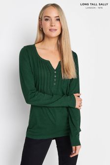 Zielony - Koszulka z długim rękawem i dekoltem typu henley Long Tall Sally (U77593) | 70 zł