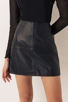 Urban Code Black Leather Panel Detail Mini Skirt (U77621) | $162
