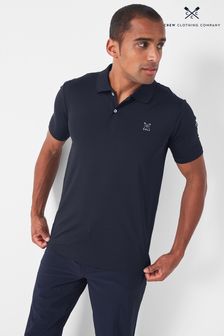 Crew Clothing Company Navy Blue Nylon Casual Polo Shirt (U77634) | KRW82,100