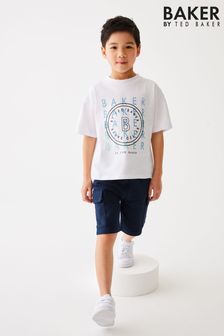 Baker by Ted Baker Navy Graphic T-Shirt And Navy Shorts Set (U77643) | €47 - €58