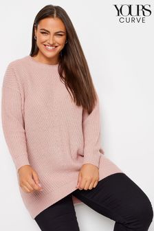 Yours Curve Pink Long Sleeve Knitted Jumper (U77647) | 17 €
