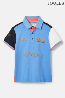Joules Official Bramham Blue/Orange Kids' Polo Shirt (U77816) | €40 - €42