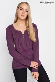 Purple - Long Tall Sally Longsleeve Henley Top (U77849) | kr400
