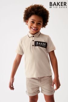 Нейтральный - футболка-поло с нейлоновой вставкой Baker By Ted Baker (U77888) | €27 - €36