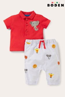 Boden紅色Pikué Polo和長褲套裝 (U77938) | NT$1,630 - NT$1,720