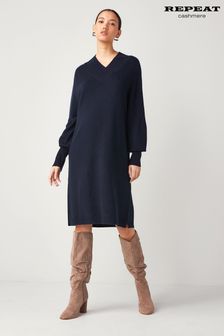 Repeat Cashmere Navy Organic Wool Cashmere Dress (U77995) | 359 €