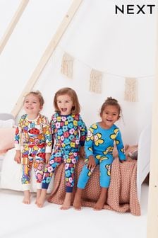 Multi Bright Floral Character 3 pack snuggle pyjama (9mths-16yrs) (U78012) | 121 QAR - 149 QAR
