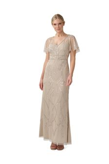 Adrianna Papell Natural Studio Beaded Long Gown (U78132) | kr2 392