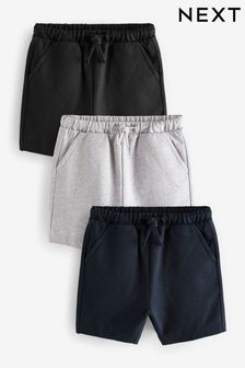 Black/Grey/Navy Blue Jersey Shorts 3 Pack (3mths-7yrs) (U78267) | EGP304 - EGP486