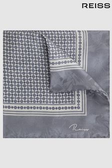 Серый - Платок для нагрудного кармана с геометрическим узором и шелковым рисунком Reiss Martino (U78319) | €58