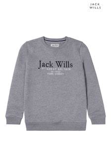 Jack Wills灰色文字圖案圓領運動衫 (U78486) | NT$1,400 - NT$1,960