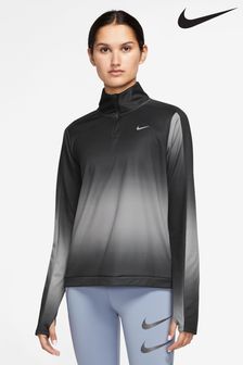 Czarny - Bluza Nike Dri-fit Swoosh z zamkiem do połowy i nadrukiem (U78763) | 142 zł