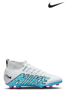 Nike White/Blue Zoom Mercurial Superfly 9 Turf Ground Football Boots (U79004) | €100