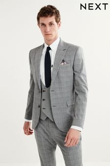 Grey Skinny Check Suit Jacket (U79050) | 56 €