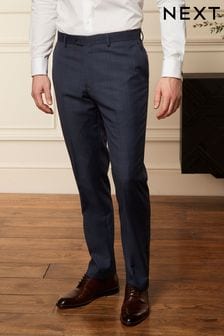 Leuchtend blau - Karierter Anzug in Regular Fit aus Wollgemisch: Hose (U79066) | 32 €