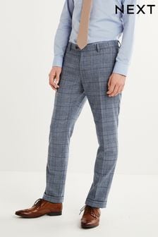 Mid Blue Slim Fit Check Suit: Trousers (U79069) | 28 €