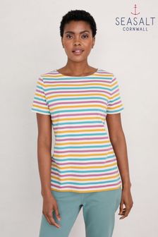 Seasalt Cornwall Natural Striped Sailor T-Shirt (U79604) | ₪ 116