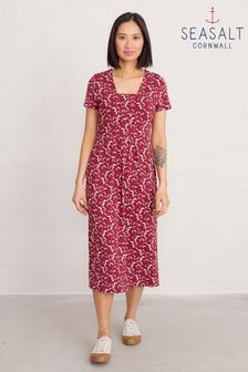 Seasalt Cornwall Pink Short Sleeve Seed Packet Dress (U79618) | ₪ 303