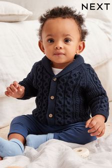 Albastru - Cardigan cu guler șal pentru bebeluși (0 luni - 2 ani) (U79785) | 124 LEI - 141 LEI