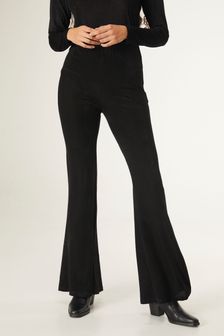 Compania Fantastica Black Textured Velvet Bootleg Trousers (U79838) | €26